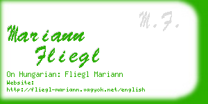 mariann fliegl business card